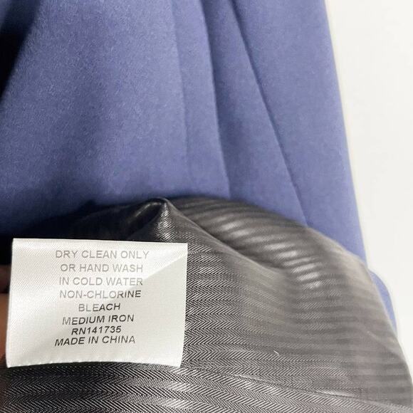 New LAVEER Womens Size 0 Navy Blue Black Tux Blazer Shawl Collar Single Button - Picture 10 of 12